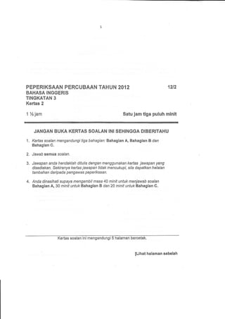 Bahasa inggeris kertas 2 pahang