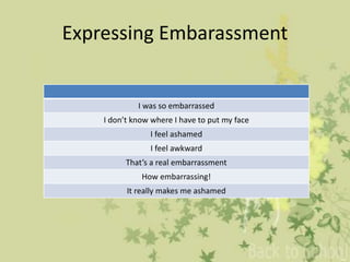 expressions of love,sadness,embrassment,annoying | PPTX