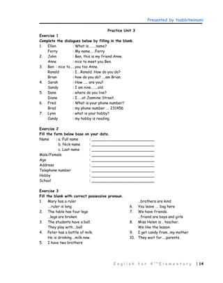 Bahasa inggris kelas 4