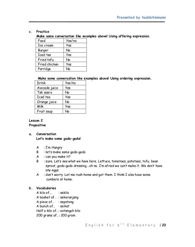 Bahasa inggris kelas 6