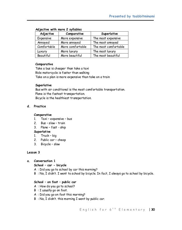 Bahasa inggris kelas 6