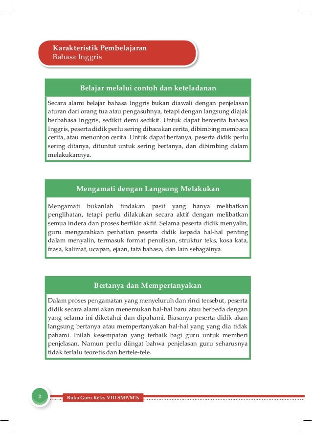 Bahasa inggris smp kelas 8 buku guru kurikulum 2013