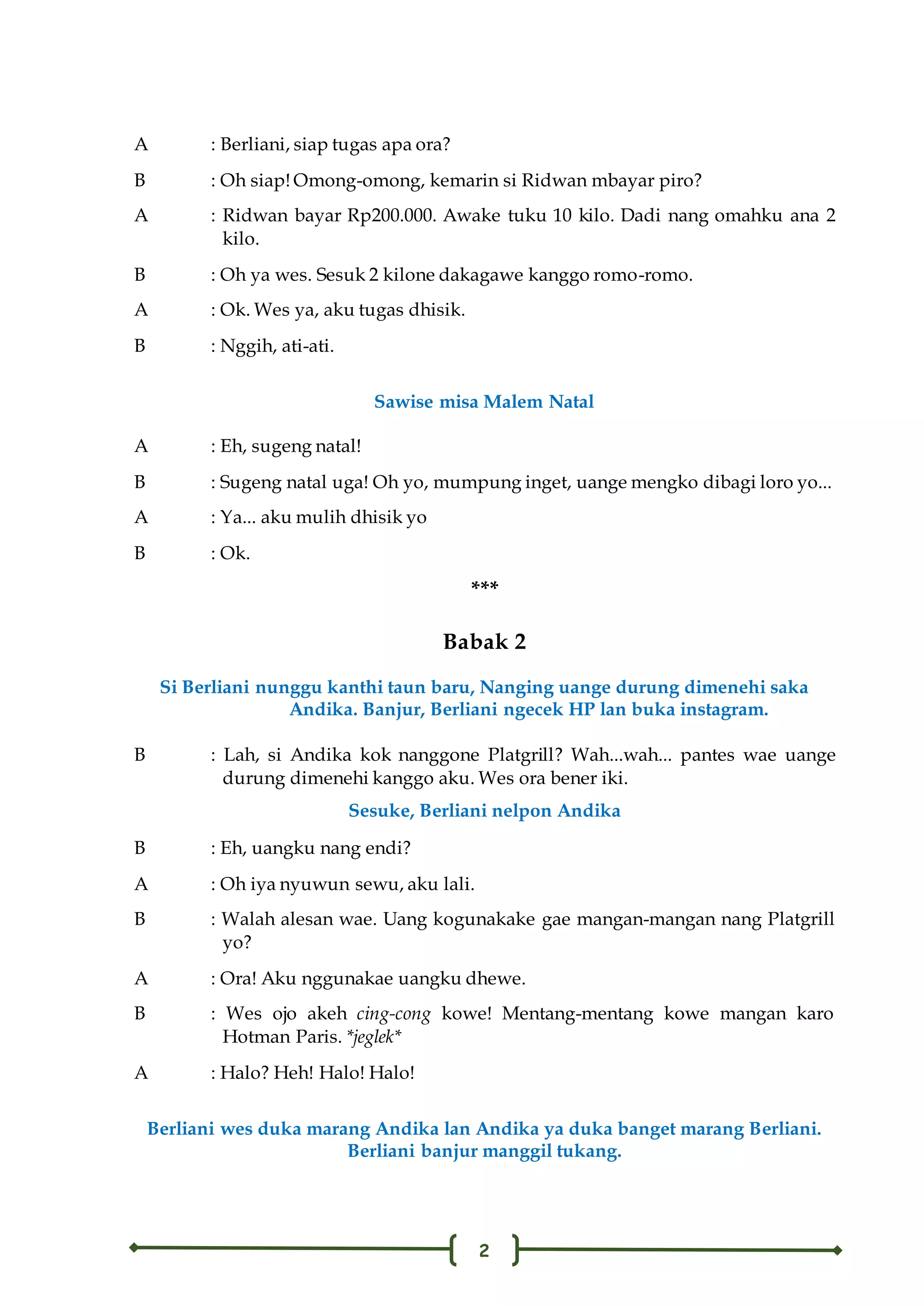 Contoh Dialog Bahasa Jawa Sederhana | PDF