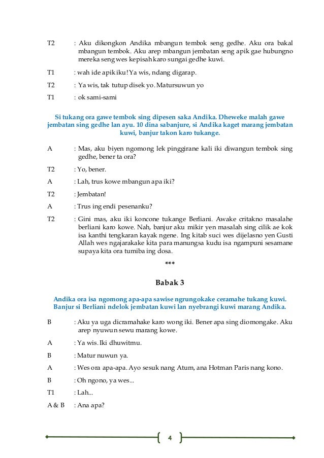 Contoh Dialog Bahasa Jawa Sederhana