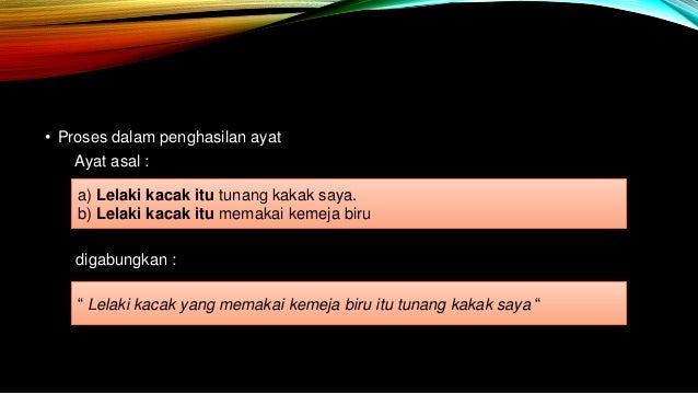 BAHASA MELAYU STPM ( PROSES PENERBITAN AYAT )