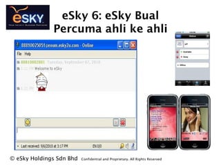 eSky 6: eSky Bual
Percuma ahli ke ahli
? eSky Holdings Sdn Bhd Confidential and Proprietary. All Rights Reserved?
 