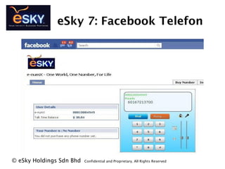 eSky 7: Facebook Telefon
? eSky Holdings Sdn Bhd Confidential and Proprietary. All Rights Reserved?
 