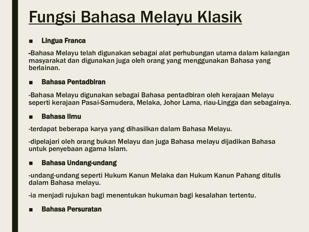 Bahasa Melayu Klasik (STPM Sem 1)