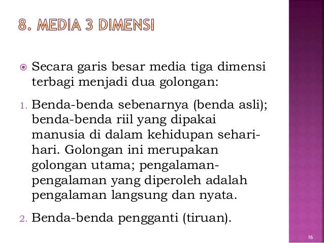 Bahasan 2 klasifikasi dan pemilihan media pembelajaran
