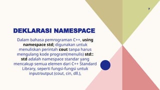 Bahasa pemrograman c++ menggunakan aplikasi Dev C++.pptx