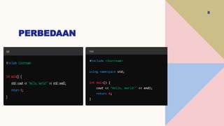 Bahasa pemrograman c++ menggunakan aplikasi Dev C++.pptx