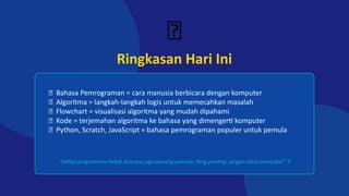 Pengenalan Bahasa Pemrograman dan Algoritma untuk Pemula Kelas VIII | PPTX