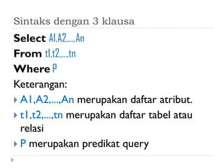 Bahasa Query Terapan | PDF
