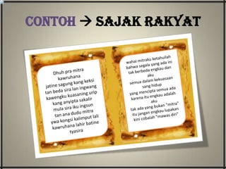 Contoh  SAJAK RAKYAT

 