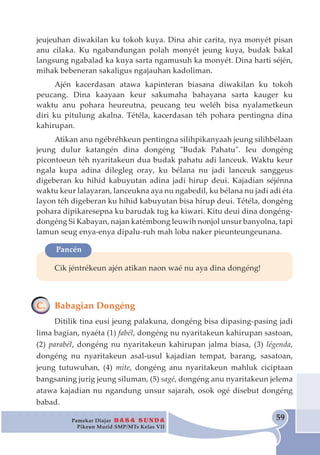 Carita Atawa Dongeng Anu Ngandung Unsur Sajarah Lokal Disebutna Bahasa sunda siswa kelas 7