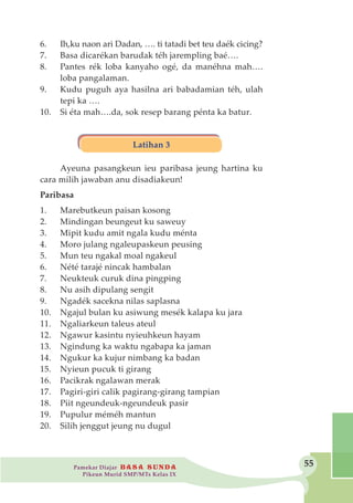 Taleus Sunda Bahasa sunda siswa kelas 9 | PDF