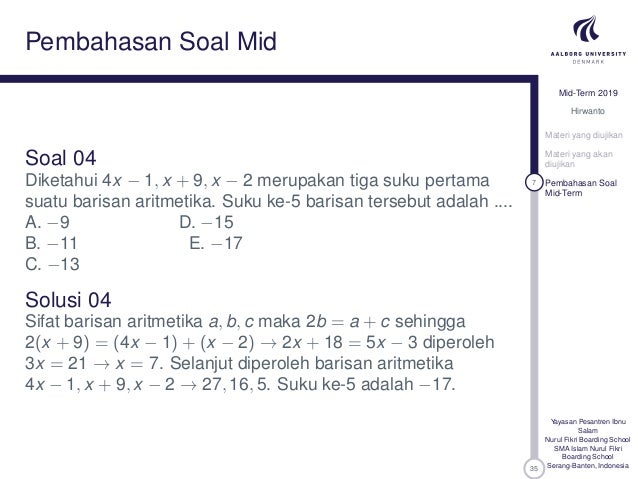 Pembahasan Soal Matematika Wajib Pts Kelas Xi Ipa