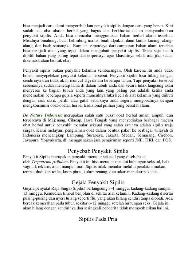 Bahaya penyakit sipilis atau kencing nanah