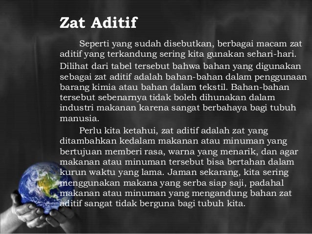 Bahaya zat aditif dalam makanan