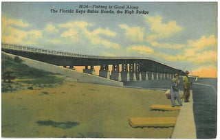 Bahia Honda Bridge, Florida Keys Vintage Postcard