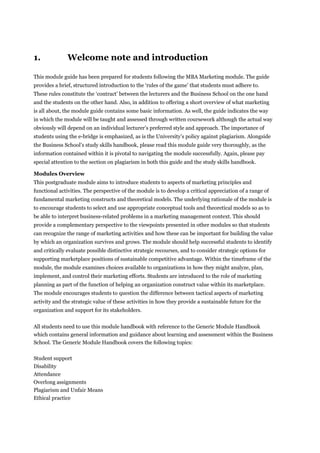 module handbook MBA Marketing | DOC
