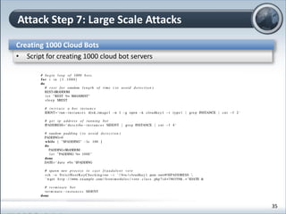 Attack Step 7: Large Scale Attacks
Creating 1000 Cloud Bots
• Script for creating 1000 cloud bot servers
35
 