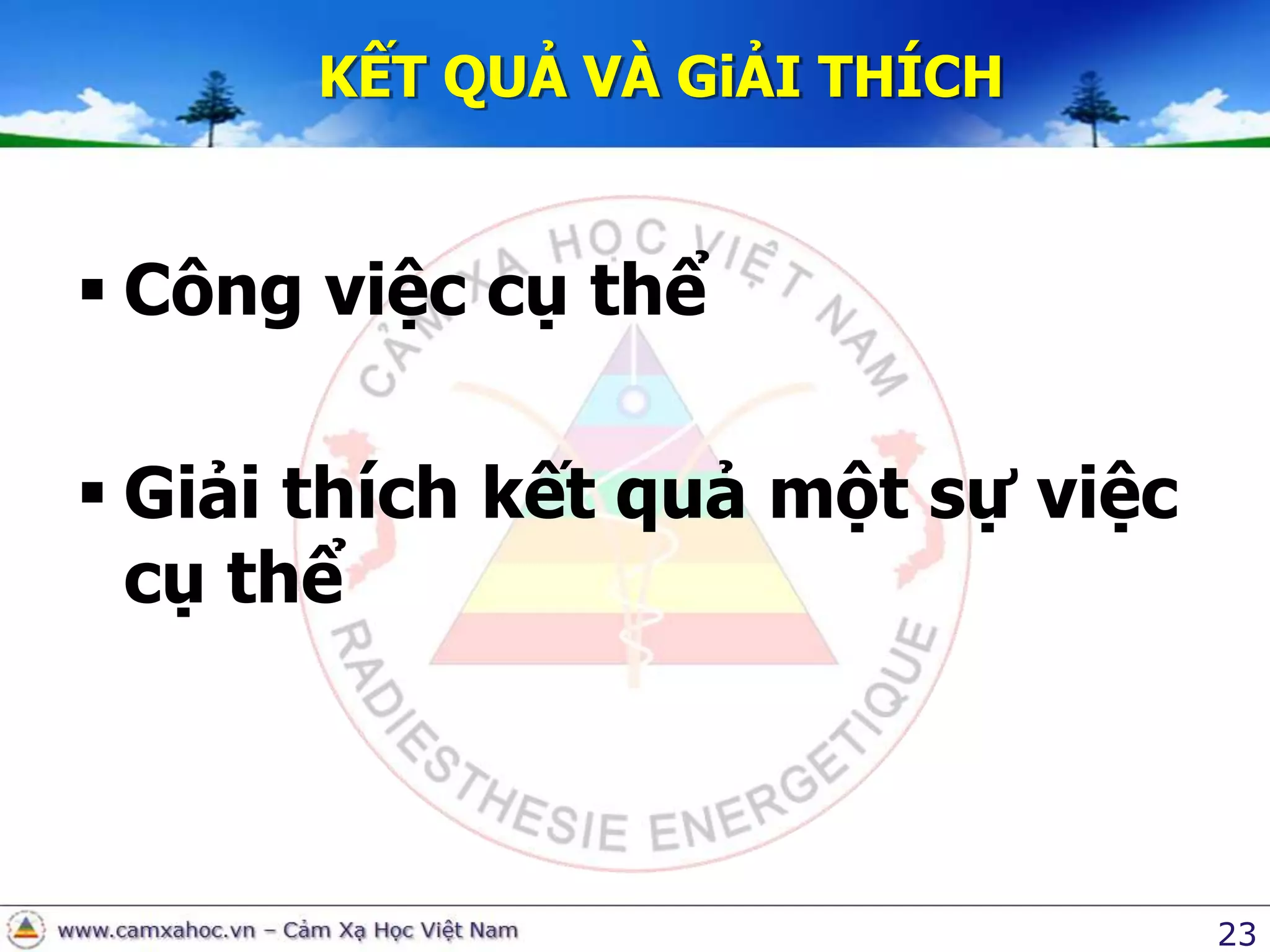 KẾTQUẢVÀGiẢITHÍCHCôngviệccụthểGiảithíchkếtquảmộtsựviệccụthể23