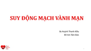 SUY ĐỘNG MẠCH VÀNH MẠN
Bs Huỳnh Thanh Kiều
BV tim Tâm Đức
1
 
