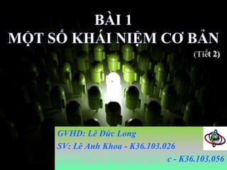 t 2)

GVHD: Lê Đức Long
SV: Lê Anh Khoa - K36.103.026
c - K36.103.056

 