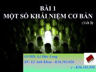 t 3)

GVHD: Lê Đức Long
SV: Lê Anh Khoa - K36.103.026
c - K36.103.056

 
