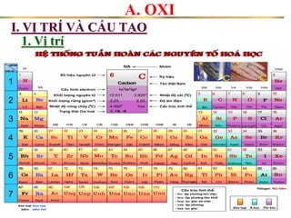 A. OXI
I. VỊ TRÍ VÀ CẤU TẠO
1. Vị trí
 