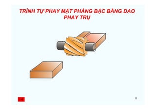 8
TRÌNH TỰ PHAY MẶT PHẲNG BẬC BẰNG DAO
PHAY TRỤ
 