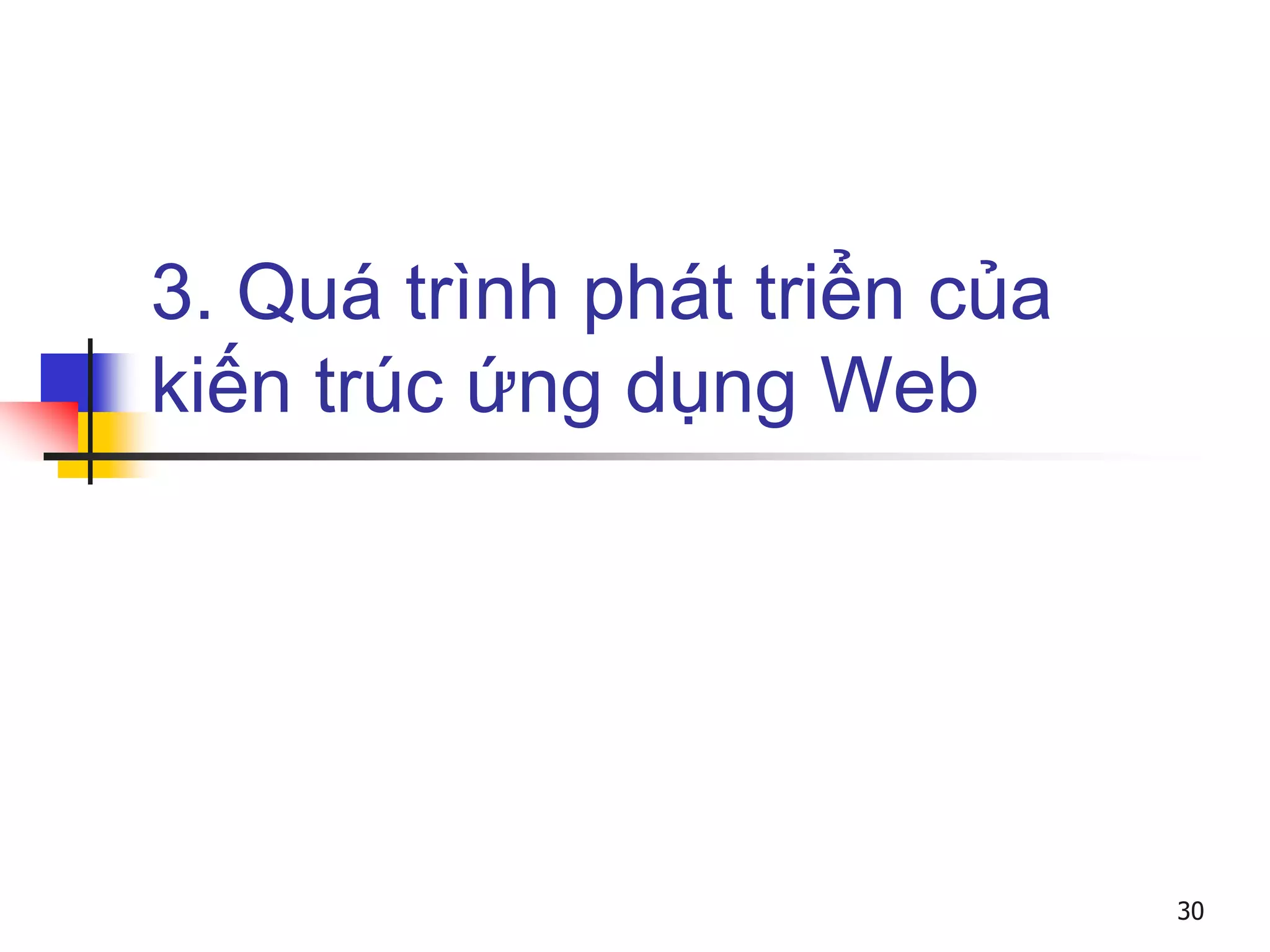 3. Quá trình phát triển của
kiến trúc ứng dụng Web
30
 