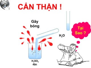 H2O
Gây
bỏng
H2SO4
đặc
CẨN THẬN !
Tại
Sao ?
 