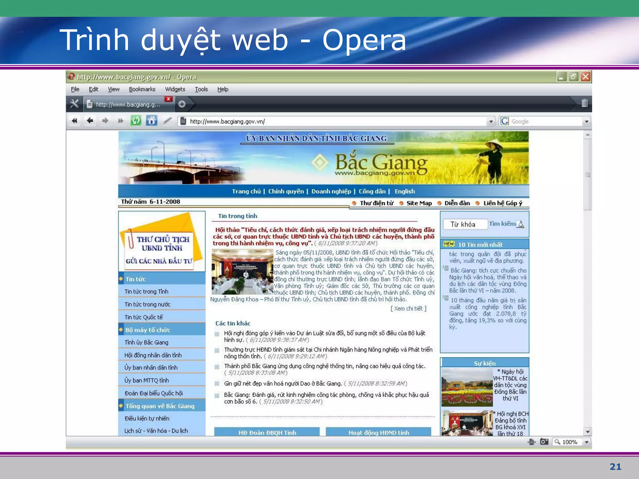 21
Trình duyệt web - Opera
 