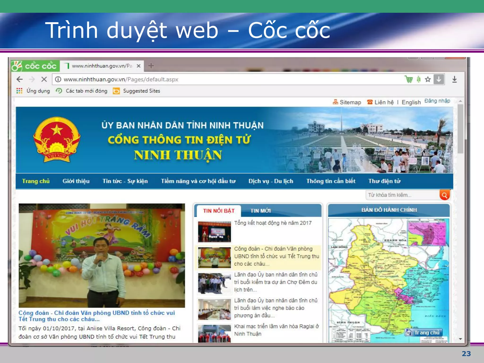 23
Trình duyệt web – Cốc cốc
 