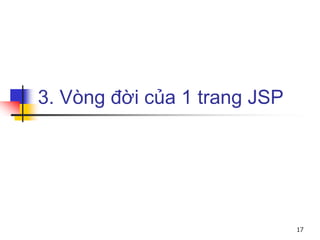 3. Vòng đời của 1 trang JSP
17
 