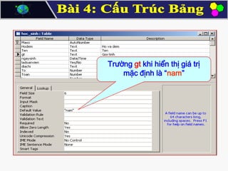 Trường gt khi hiển thị giá trị
mặc định là “nam”

 