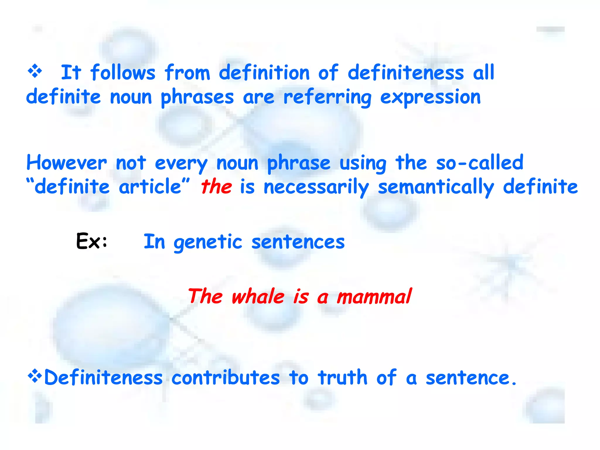 DEIXIS AND DEFINITENESS (semantics) | PPT