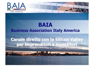 BAIA
Business Association Italy America
 
