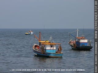É uma comunidade ligada ao mar, que vive do que a baía lhe oferece. 