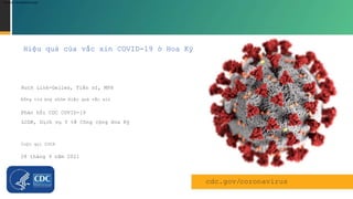 Hiệu quả của vắc xin COVID-19 ở Hoa Kỳ
cdc.gov/coronavirus
Cuộc gọi COCA
28 tháng 9 năm 2021
Ruth Link-Gelles, Tiến sĩ, MPH
Đồng trư ởng nhóm Hiệu quả vắc xin
Phản hồi CDC COVID-19
LCDR, Dịch vụ Y tế Công cộng Hoa Kỳ
Machine Translated by Google
 