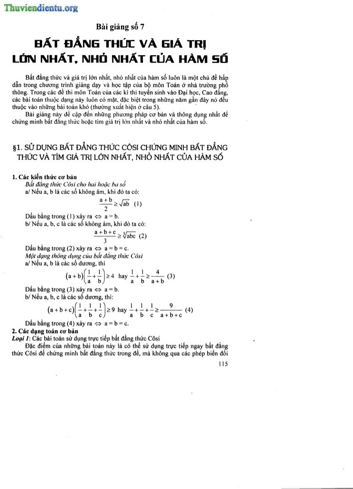 Baigiang7 bat dang thuc va gia tri lon nhat gia tri nho nhat