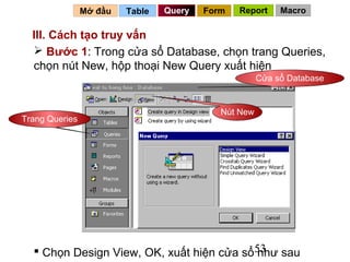 Trang Query Update Bai giang access 12 tu table report | PPT