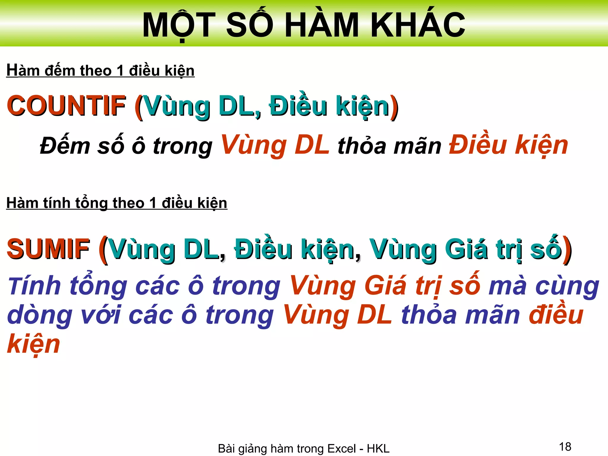 Bai giang cong thuc excel ppt