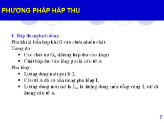 7
PHƢƠNG PHÁP HẤP THU
 