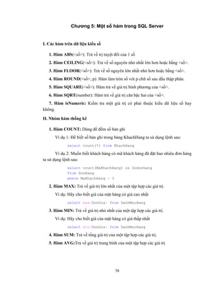 Bai giang hệ quản trị cơ sở dữ liệu | PDF