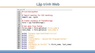 Lập trình Web
 