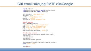 Gửi email sửdụng SMTP củaGoogle
 