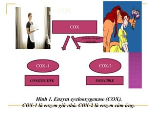 1.2. Phân loại
 1.2.1. Các thuốc ức chế enzym
COX không chọn lọc
 - Các salicylate: Aspirin, Diflunisal
 - Các dẫn xuất...